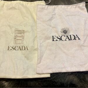 Escada Cream and White Dust Bags